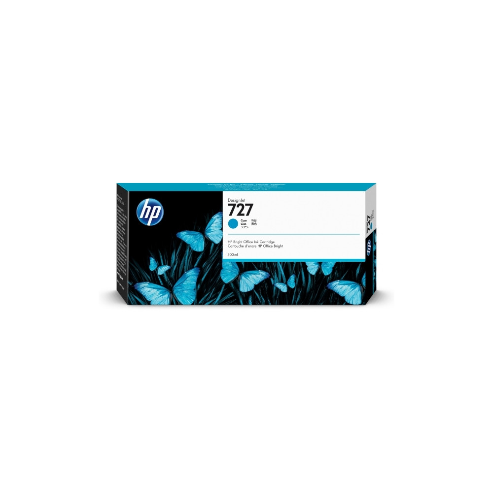 Produktbild för HP 727 - hög kapacitet - cyan - original - DesignJet - bläckpatron