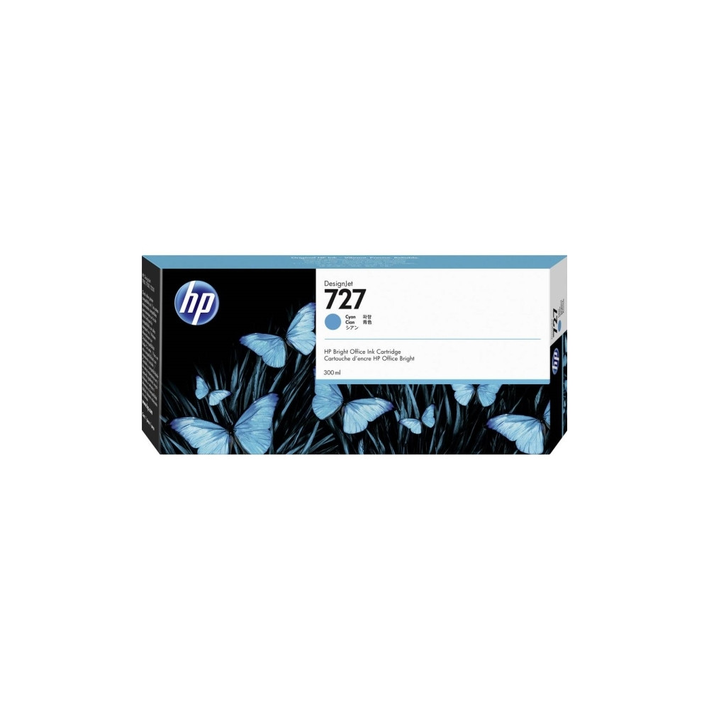 Produktbild för HP 727 - hög kapacitet - cyan - original - DesignJet - bläckpatron