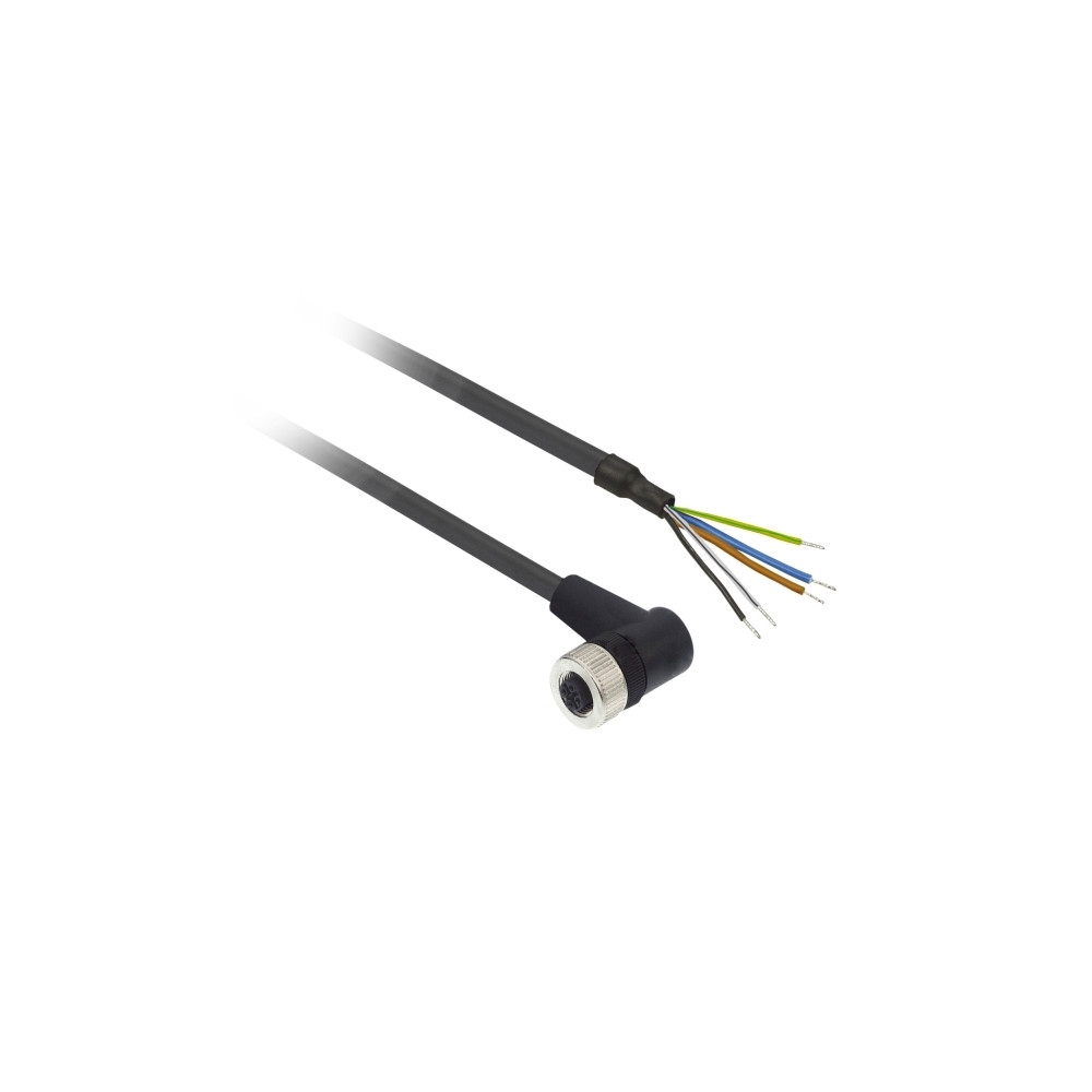 Produktbild för Schneider Electric XZCP1264L5, 5 m, M12, Hunstik, Sort, Poly...