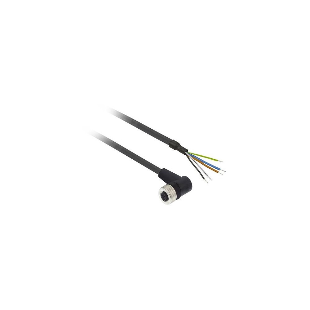 Produktbild för Schneider Electric XZCP1264L5, 5 m, M12, Hunstik, Sort, Poly...
