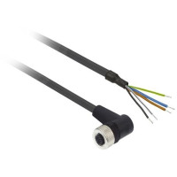 Produktbild för Schneider Electric XZCP1264L5, 5 m, M12, Hunstik, Sort, Poly...