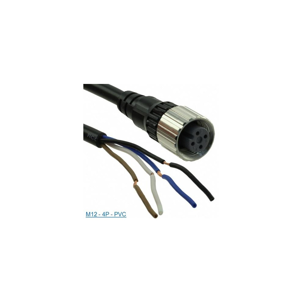 Produktbild för Schneider Electric XZCPV1141L10, 10 m, M12, Hunstik, Sort, P...