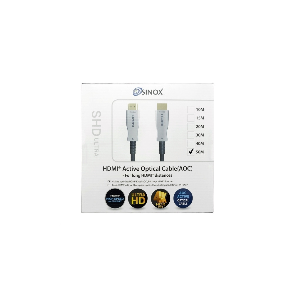 Produktbild för Sinox HDMI-kabel med Ethernet - 50 m