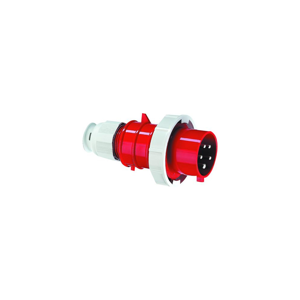 Produktbild för BALS CEE stickkontakt 16A 400V kl. H6, 4-polig röd, IP67, sk...