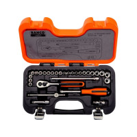 Produktbild för Bahco Hylsnyckelsats 1/4", Hylssats, 1/4", Metrisk, 23 huvud...