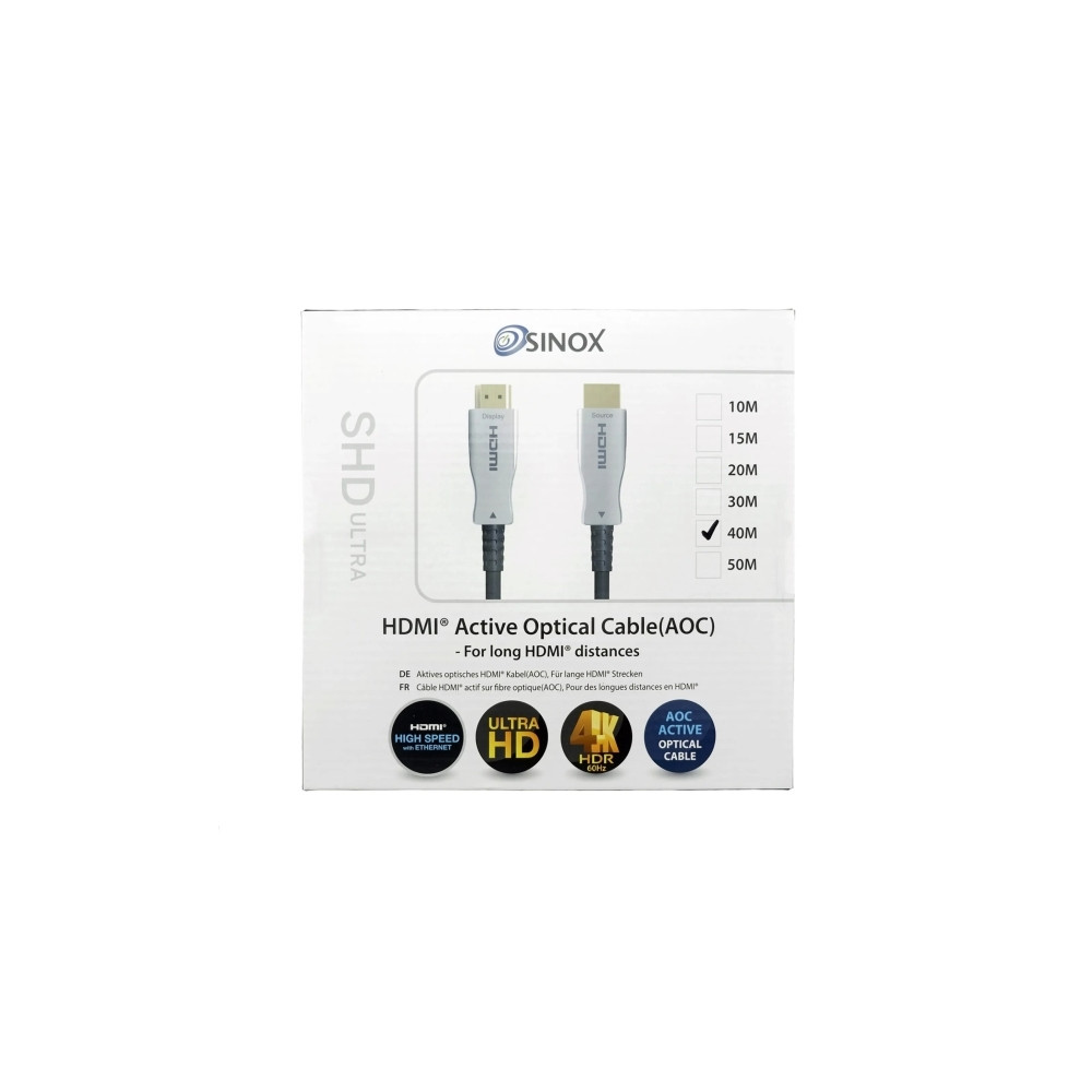Produktbild för Sinox HDMI-kabel med Ethernet - 40 m