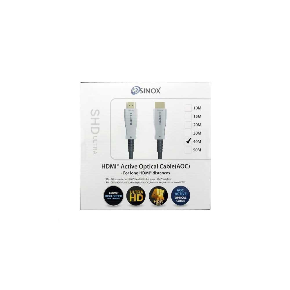 Produktbild för Sinox HDMI-kabel med Ethernet - 40 m