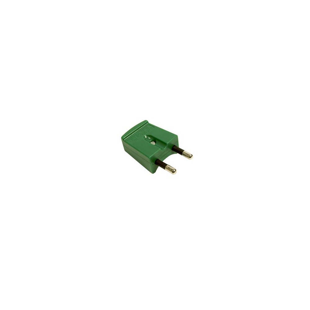 Produktbild för Platt kontaktpropp utan jord 16A 250V IP20 polykarbonat grön