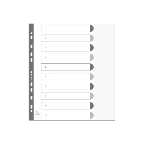 EXACOMPTA Exacompta - avdelare - 10 delar - för A4 - tabbad - vit