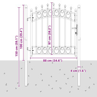 Produktbild för Stängsel Grind med Spikar EMMEN 100 x 100 cm