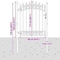 Produktbild för Stängsel Grind med Spikar EMMEN 150 x 100 cm