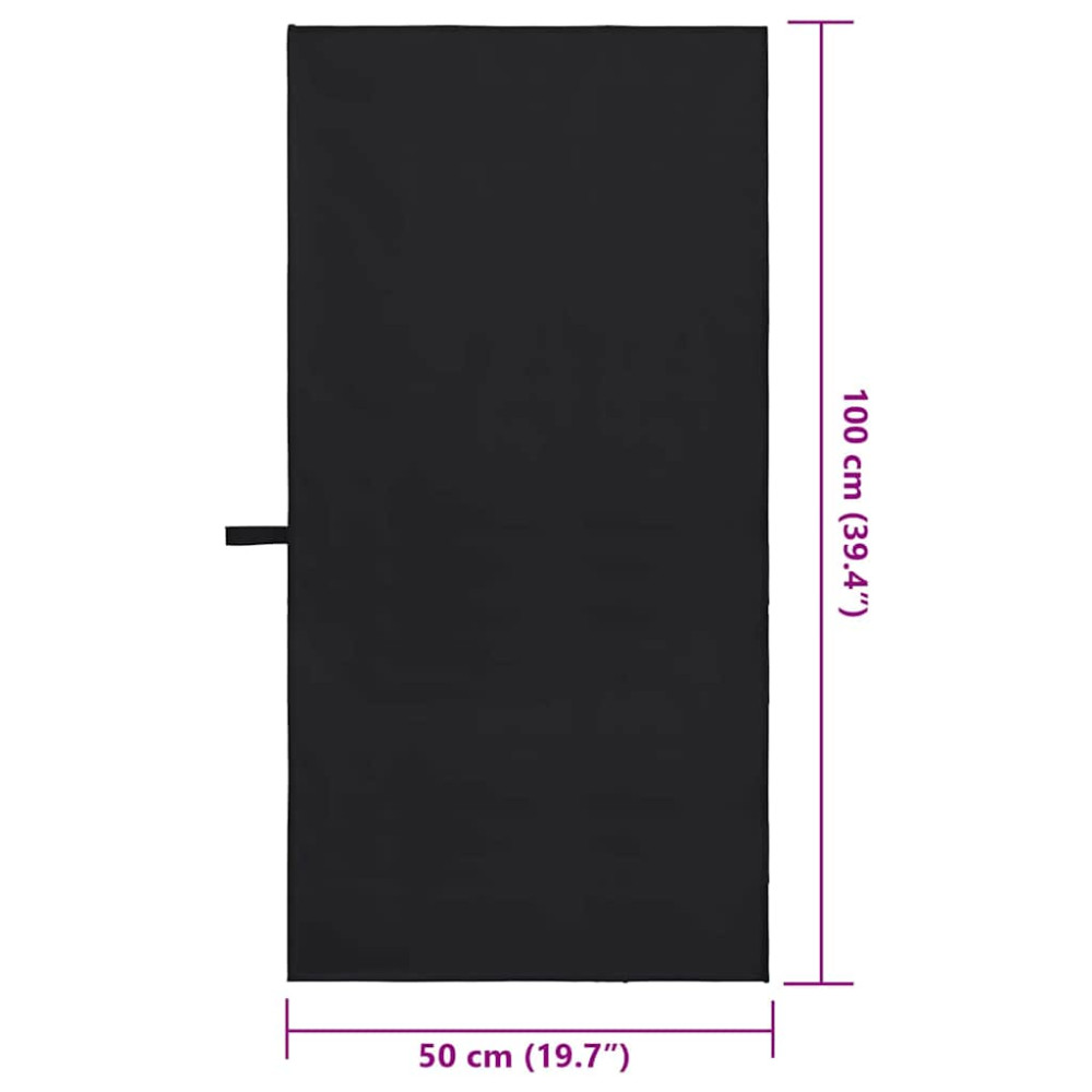 Produktbild för Sporthanddukar 2 pcs Svart 100 x 50 cm Polyester och polyamid