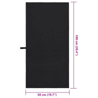 Produktbild för Sporthanddukar 2 pcs Svart 100 x 50 cm Polyester och polyamid