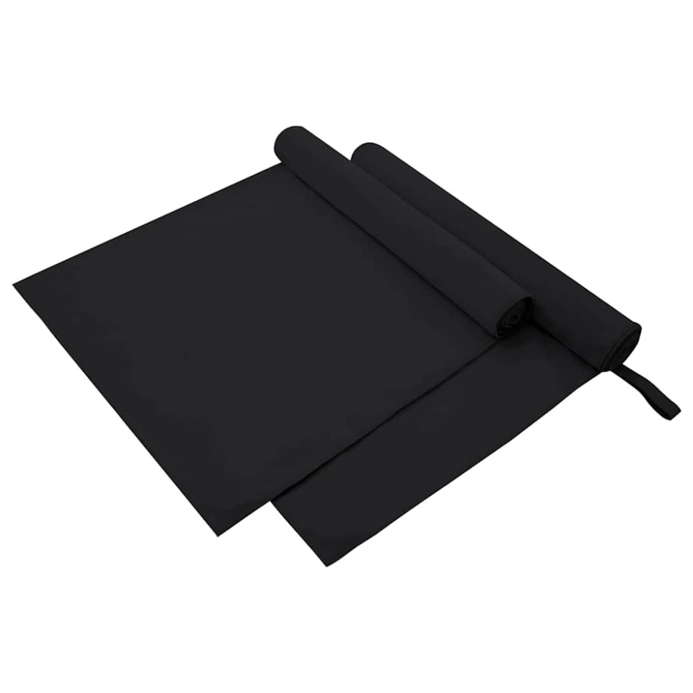 Produktbild för Sporthanddukar 2 pcs Svart 180 x 90 cm Polyester och polyamid