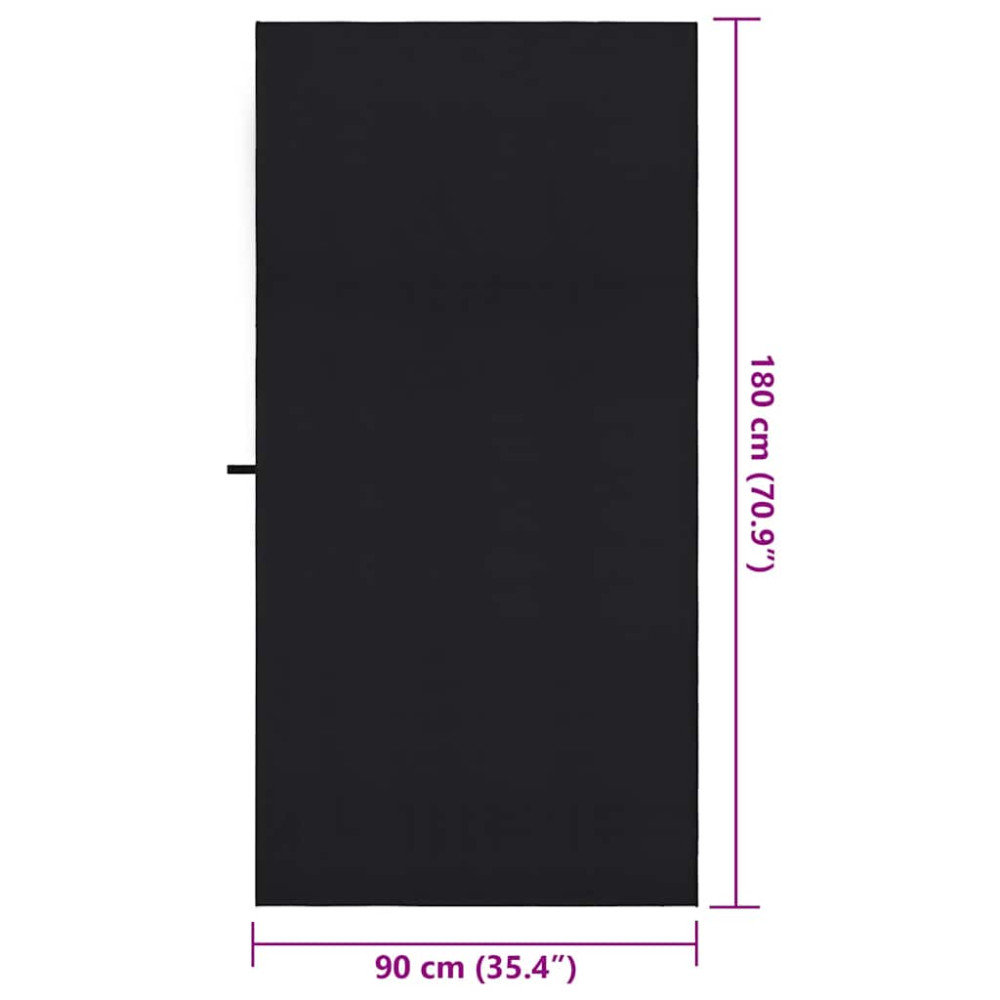Produktbild för Sporthanddukar 2 pcs Svart 180 x 90 cm Polyester och polyamid