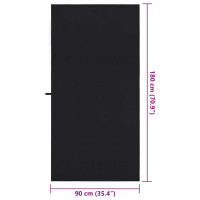 Produktbild för Sporthanddukar 2 pcs Svart 180 x 90 cm Polyester och polyamid