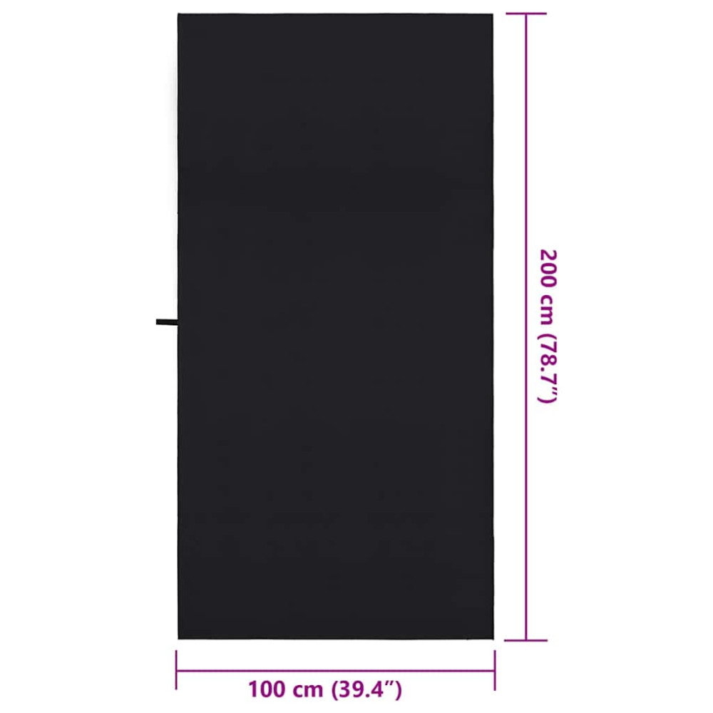 Produktbild för Sporthanddukar 2 pcs Svart 200 x 100 cm Polyester och polyamid