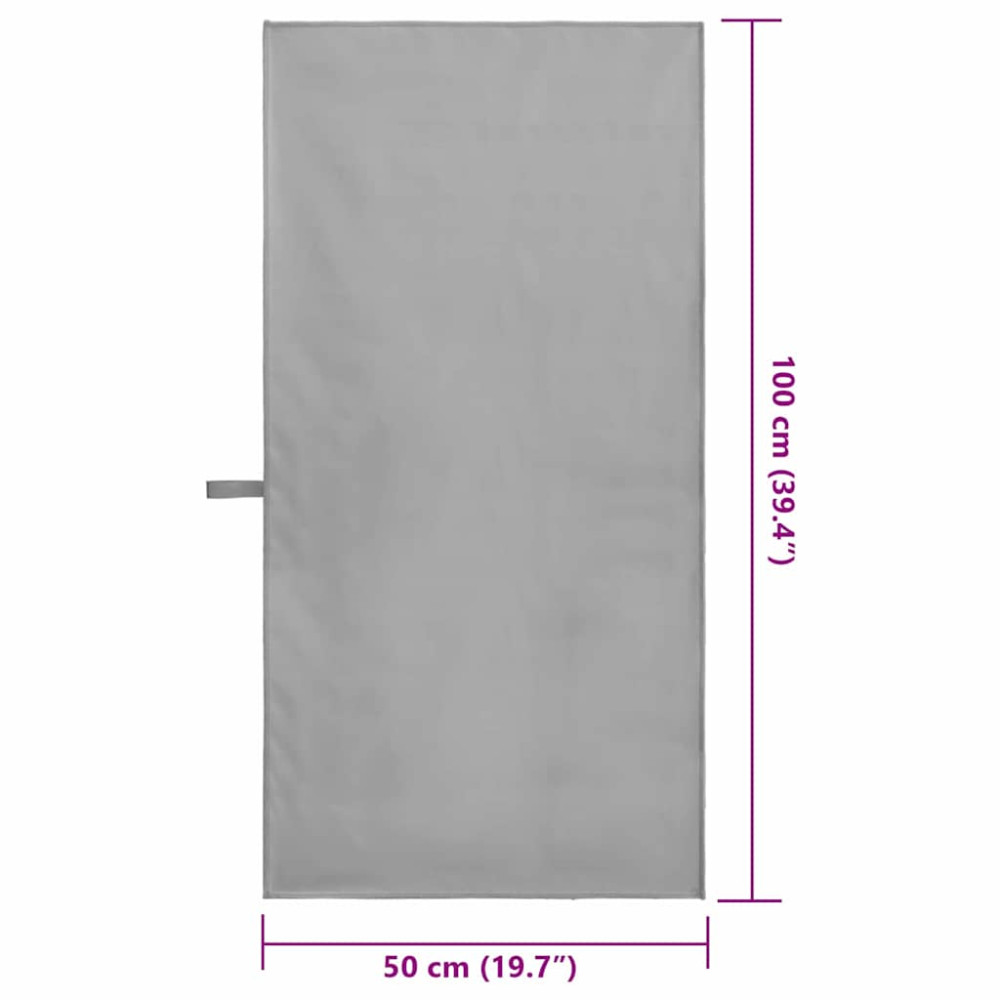 Produktbild för Sporthanddukar 2 pcs Mörkgrå 100 x 50 cm Polyester och polyamid