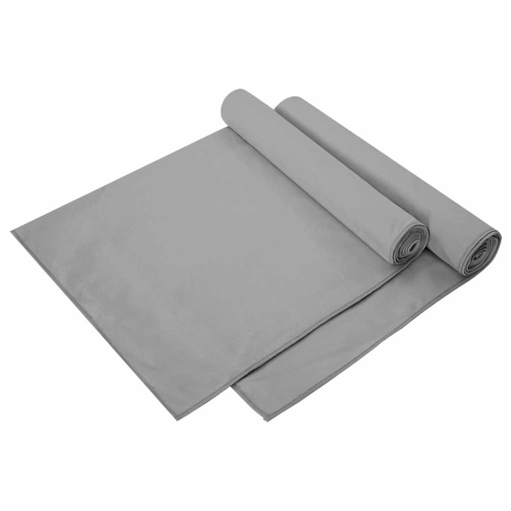 Produktbild för Sporthanddukar 2 pcs Mörkgrå 140 x 70 cm Polyester och polyamid