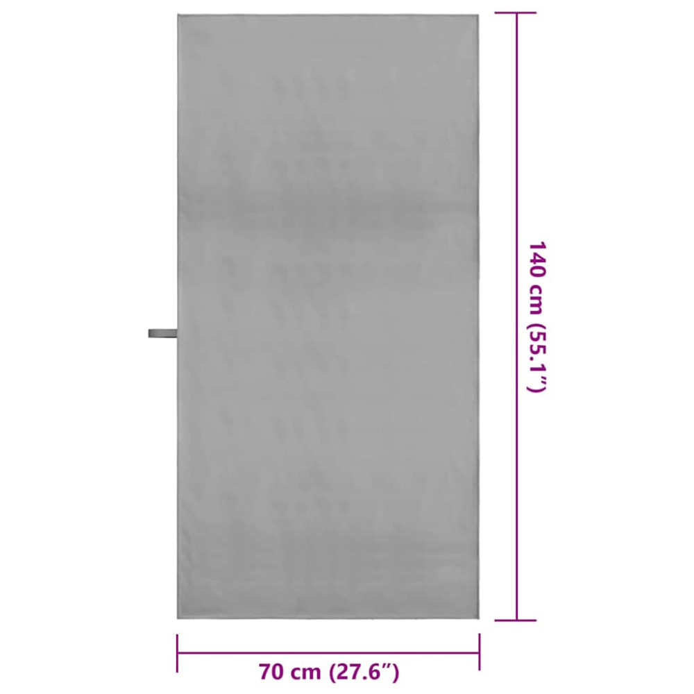 Produktbild för Sporthanddukar 2 pcs Mörkgrå 140 x 70 cm Polyester och polyamid