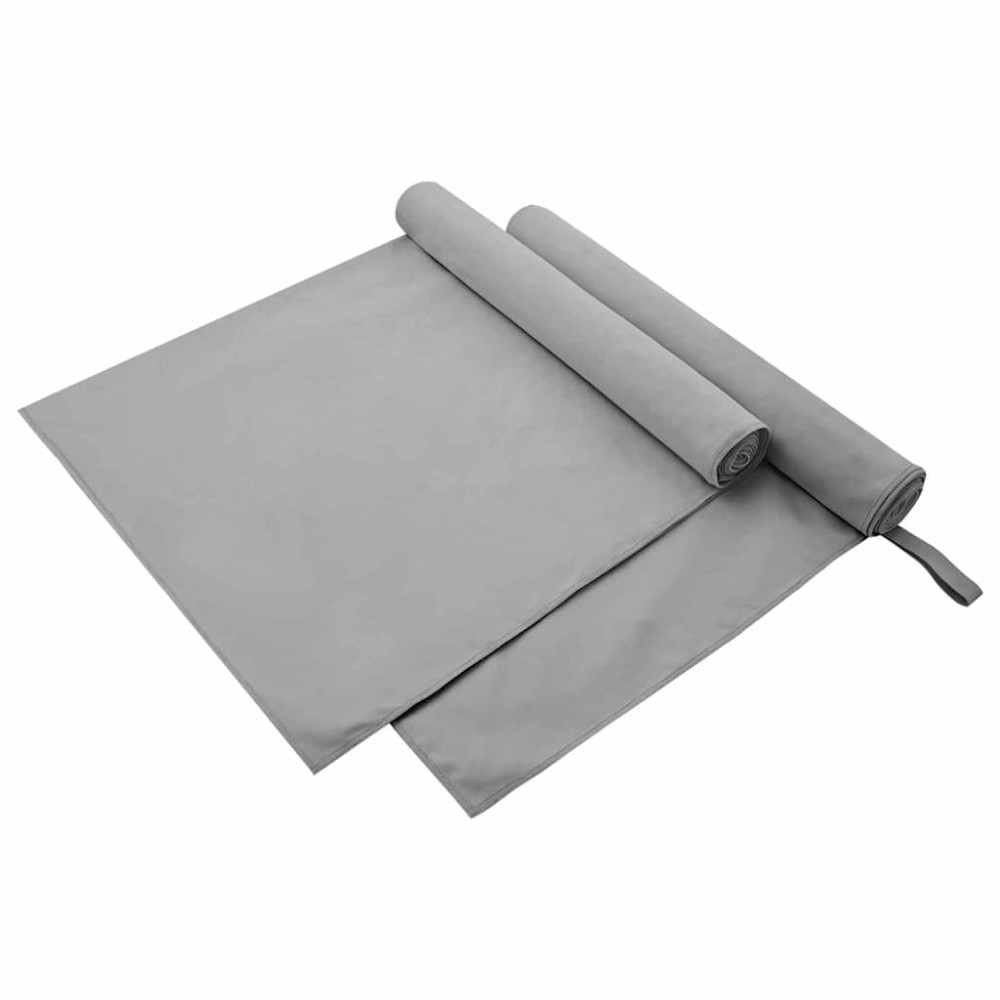 Produktbild för Sporthanddukar 2 pcs Mörkgrå 90 x 180 cm Polyester och polyamid