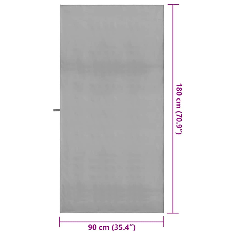 Produktbild för Sporthanddukar 2 pcs Mörkgrå 90 x 180 cm Polyester och polyamid