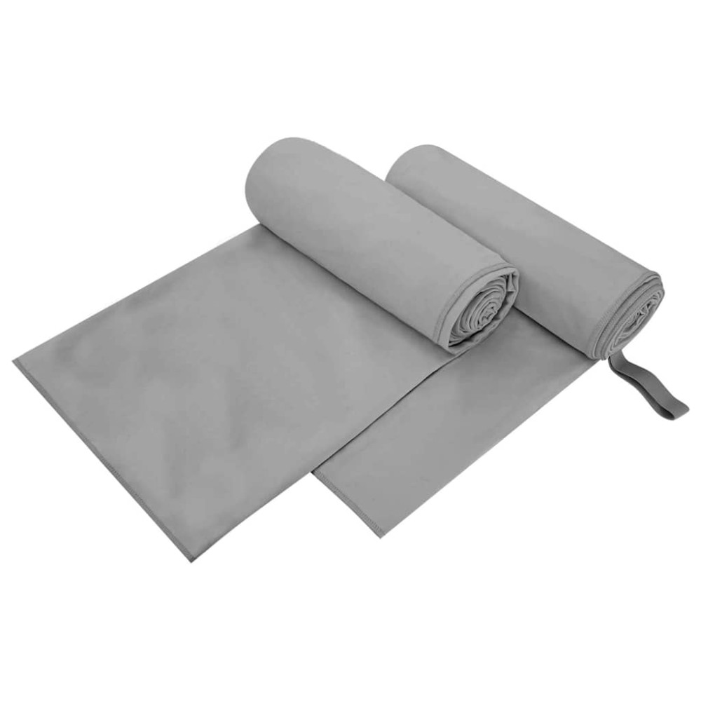 Produktbild för Sporthanddukar 2 pcs Mörkgrå 200 x 100 cm