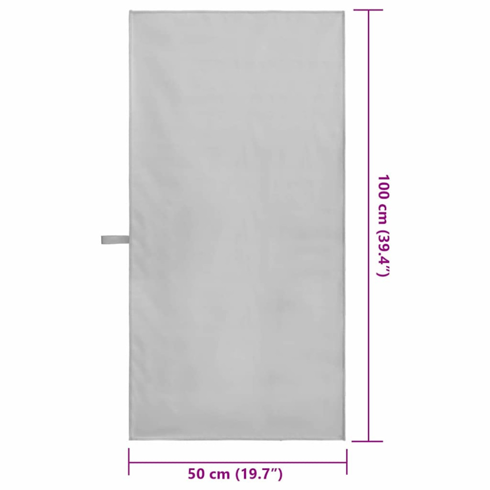 Produktbild för Sporthanddukar 2 pcs Grå 100 x 50 cm Polyester och polyamid