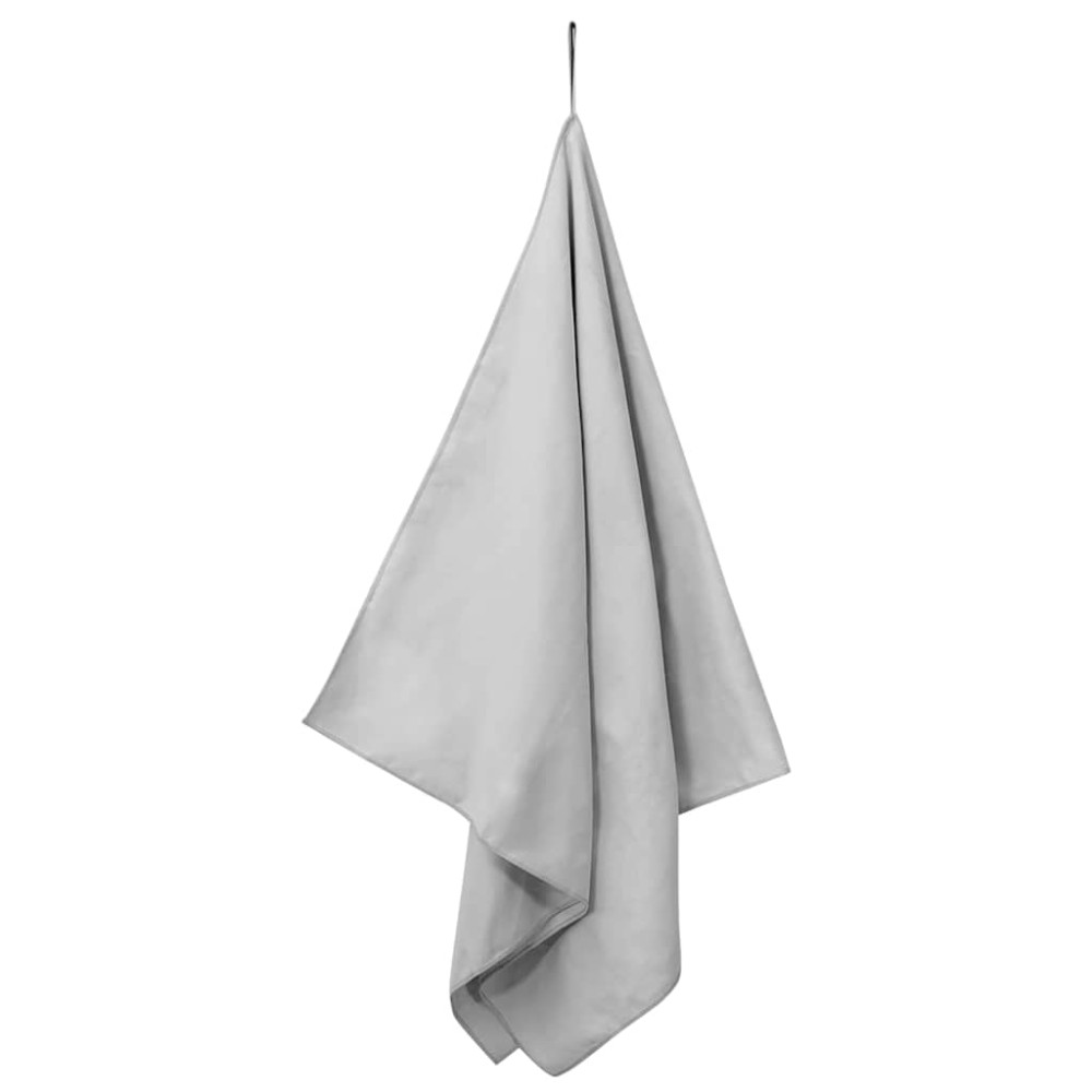 Produktbild för Sporthanddukar 2 pcs Grå 140 x 70 cm Polyester och polyamid