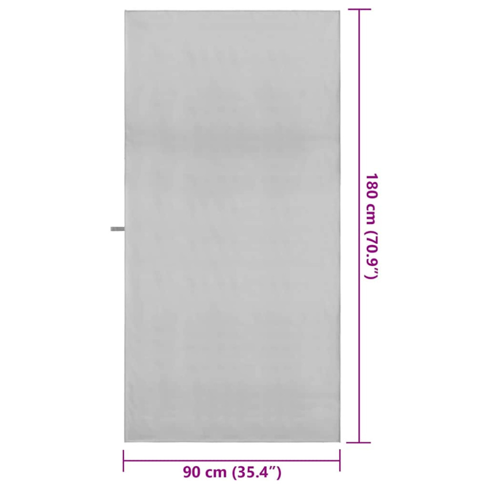 Produktbild för Sporthanddukar 2 pcs Grå 180 x 90 cm Polyester och polyamid