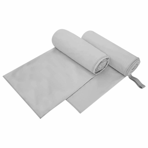 vidaXL Sporthanddukar 2 pcs Grå 200 x 100 cm Polyester och polyamid