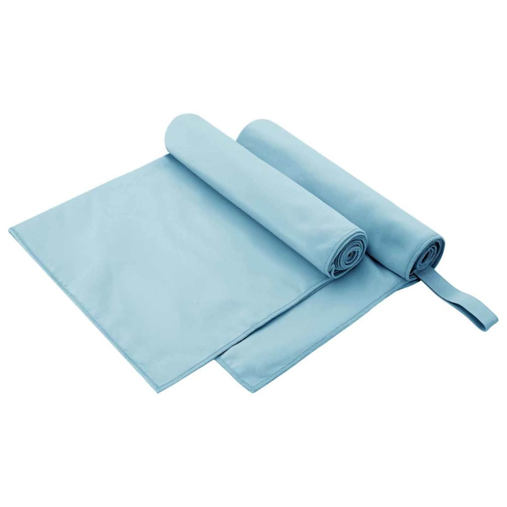 Produktbild för Sporthanddukar 2 pcs Blå 100 x 50 cm Polyester och polyamid