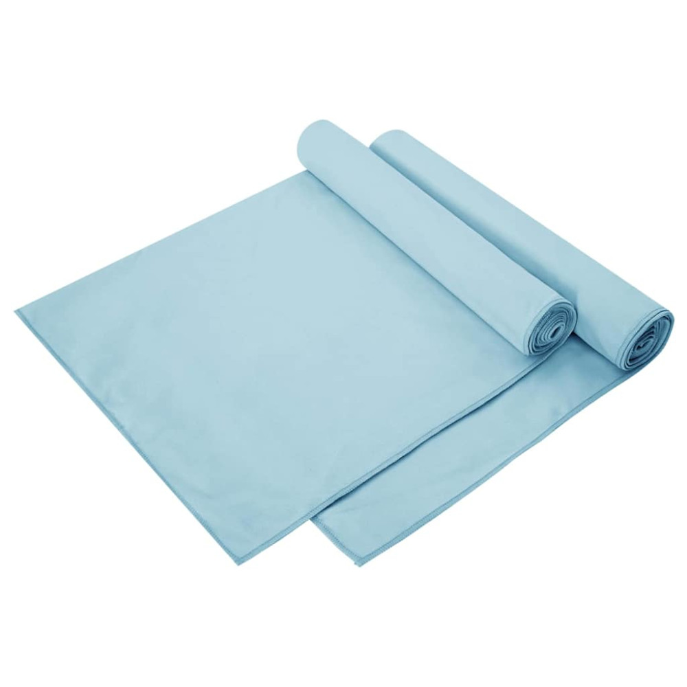 Produktbild för Sporthanddukar 2 pcs Blå 140 x 70 cm Polyester och polyamid
