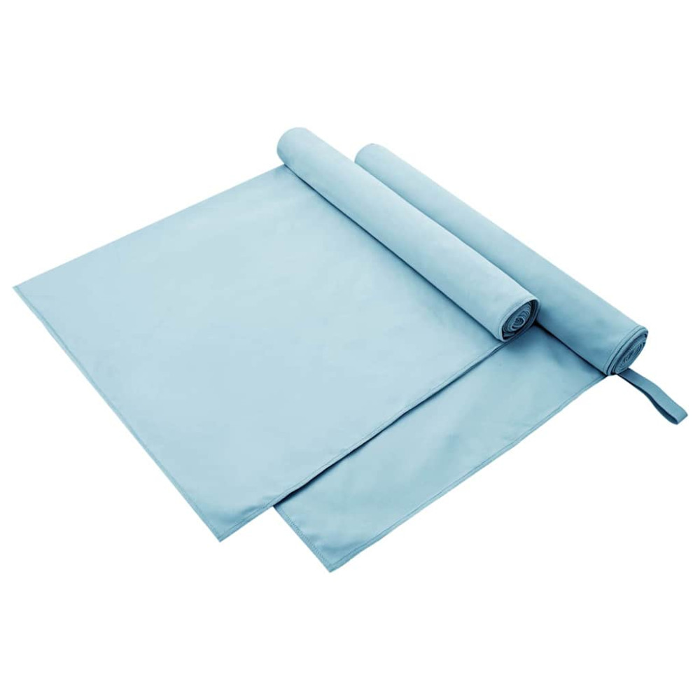 Produktbild för Sporthanddukar 2 pcs Blå 180 x 90 cm Polyester och polyamid
