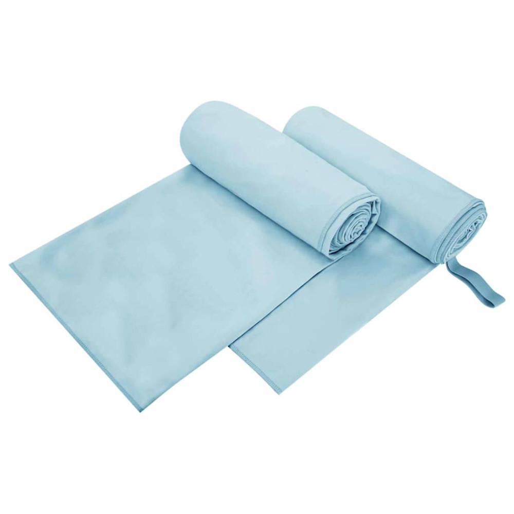 Produktbild för Sporthanddukar 2 pcs Blå 200 x 100 cm Polyester och polyamid