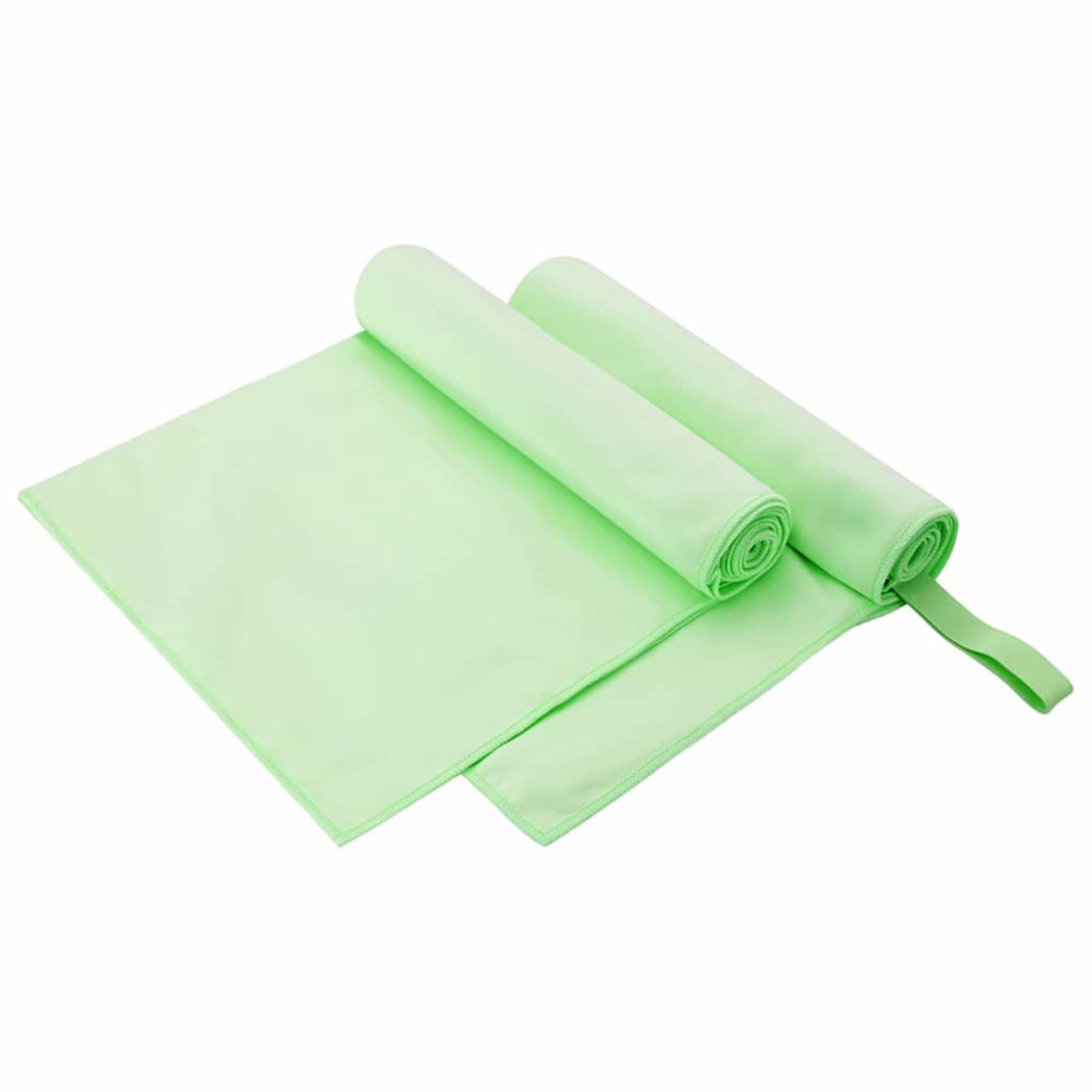 Produktbild för Sporthanddukar 2 pcs Grön 100 x 50 cm Polyester och polyamid