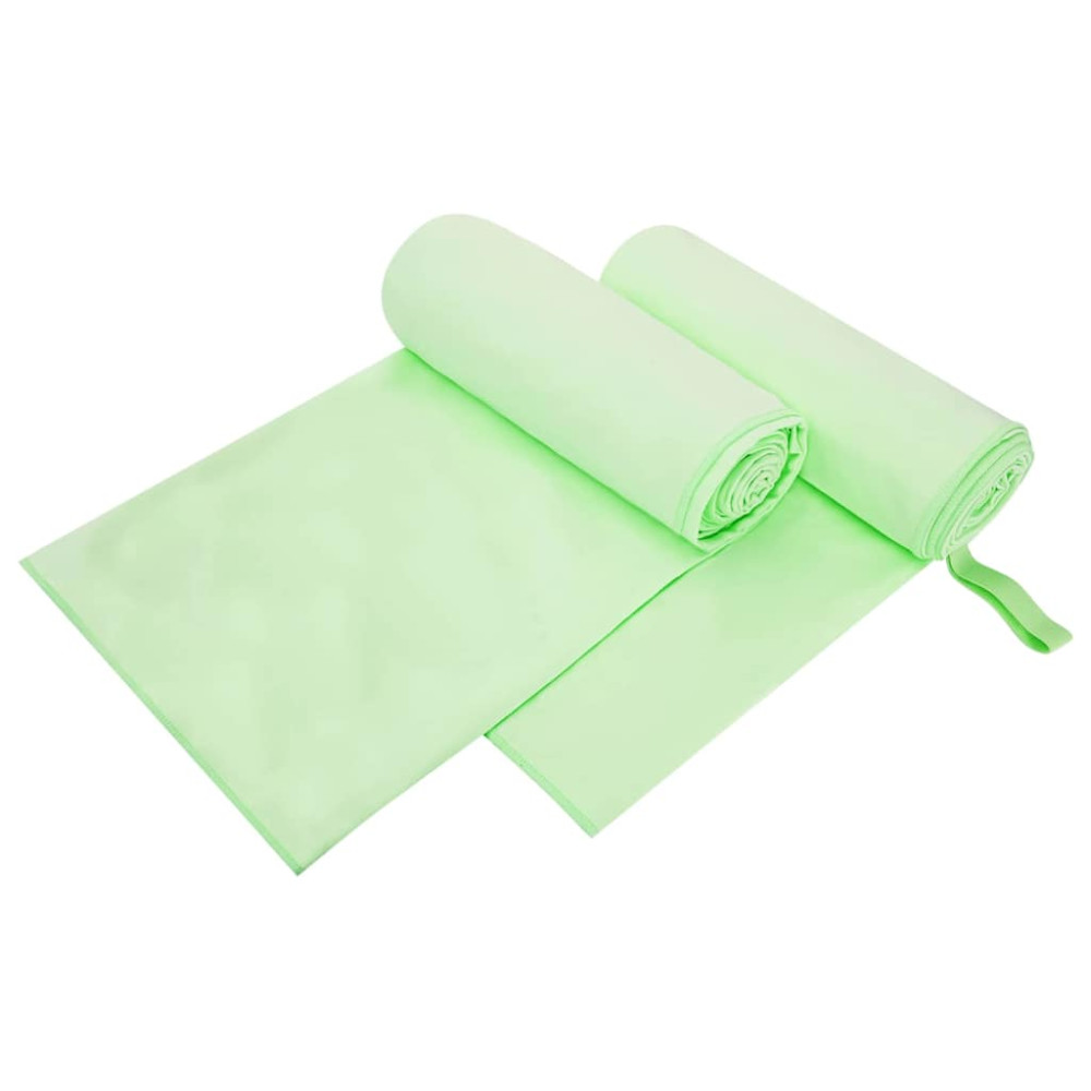 Produktbild för Sporthanddukar 2 pcs Grön 200 x 100 cm Polyester och polyamid