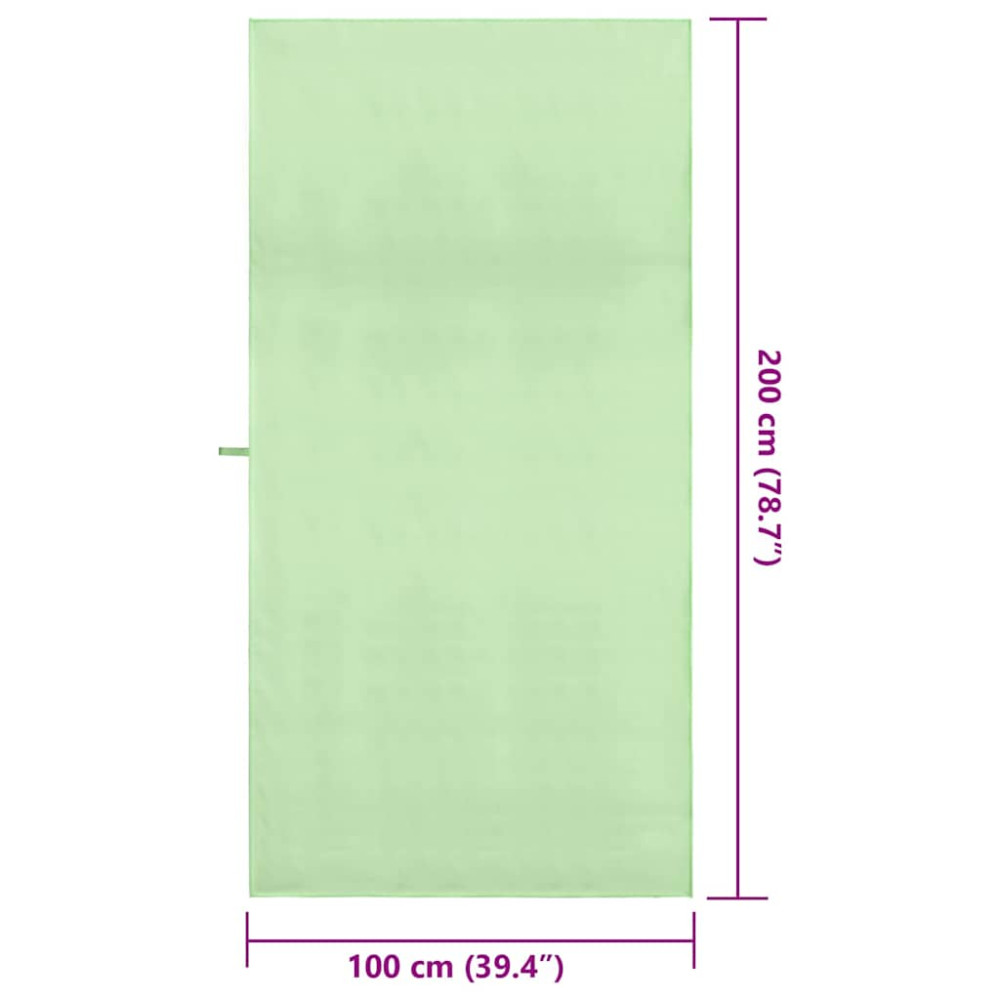 Produktbild för Sporthanddukar 2 pcs Grön 200 x 100 cm Polyester och polyamid