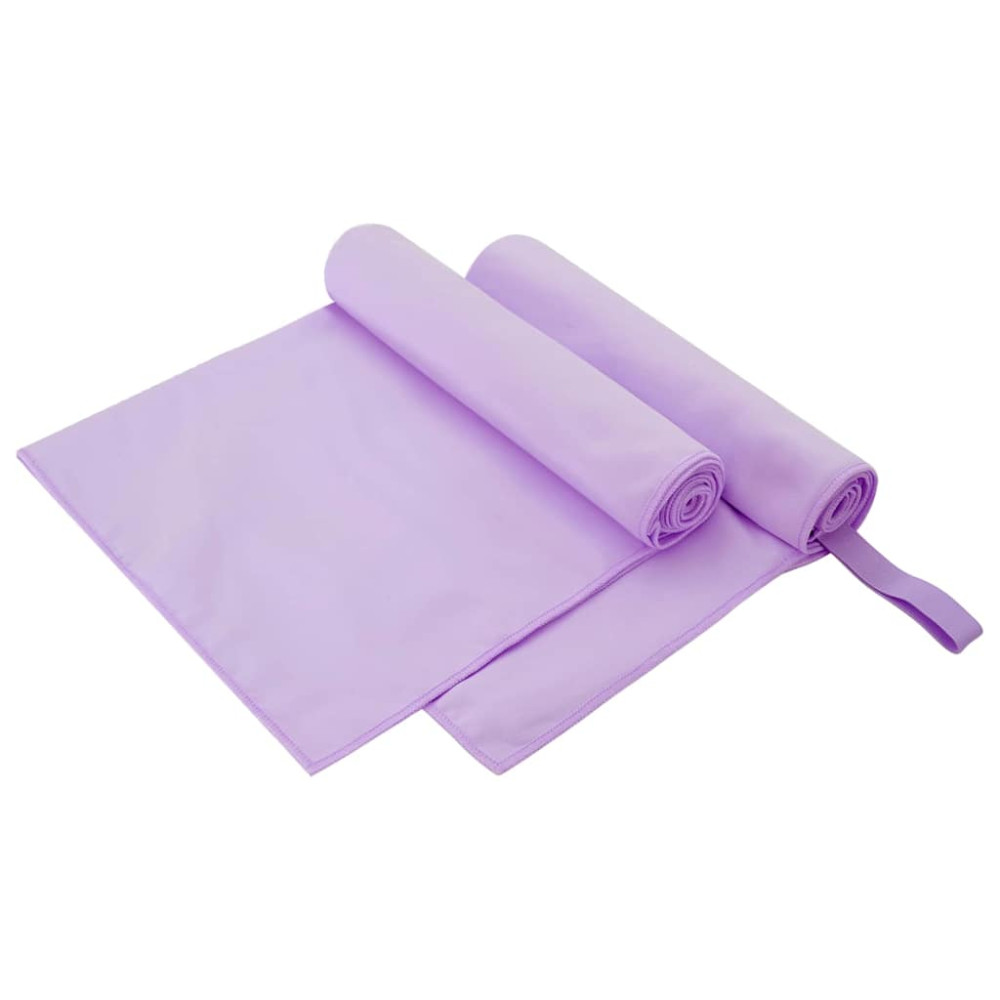 Produktbild för Sporthanddukar 2 pcs Lila 100 x 50 cm Polyester och polyamid