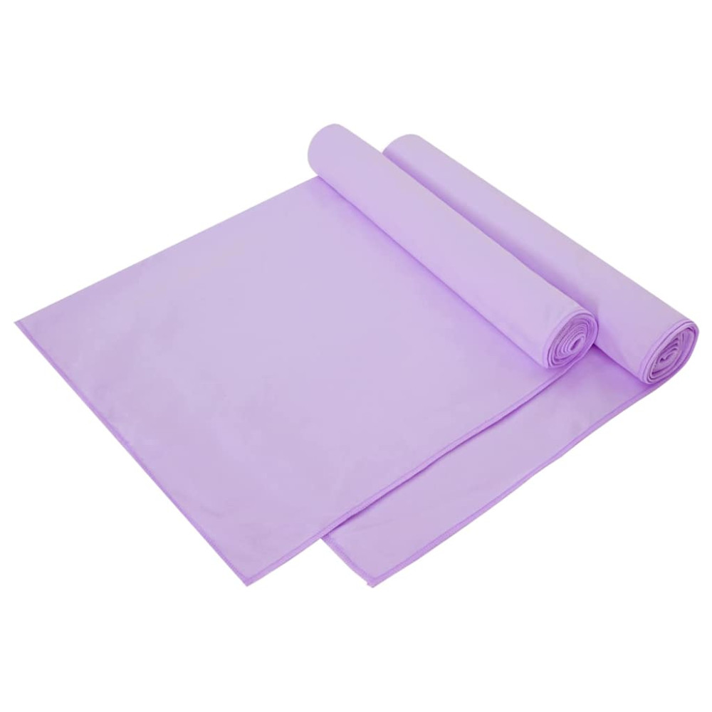 Produktbild för Sporthanddukar 2 pcs Lila 140 x 70 cm Polyester och polyamid