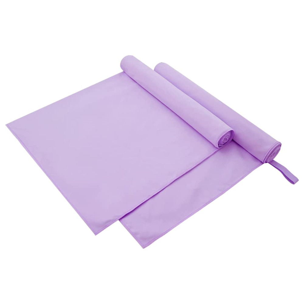 Produktbild för Sporthanddukar 2 pcs Lila 180 x 90 cm Polyester och polyamid