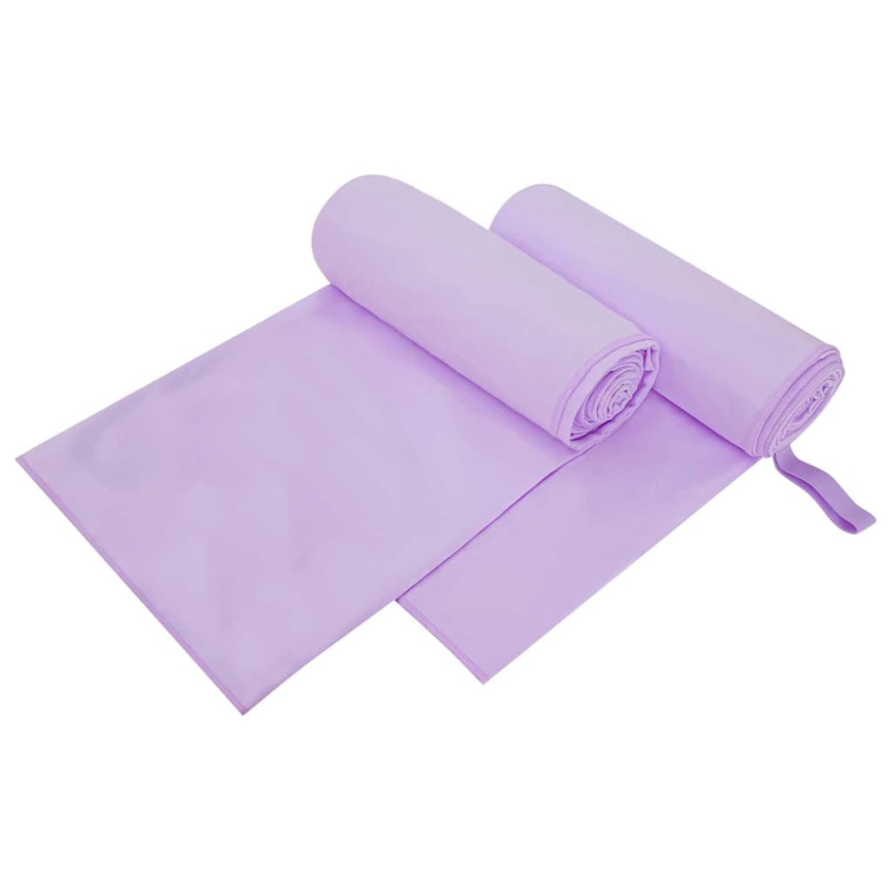 Produktbild för Sporthanddukar 2 pcs Lila 200 x 100 cm Polyester och polyamid