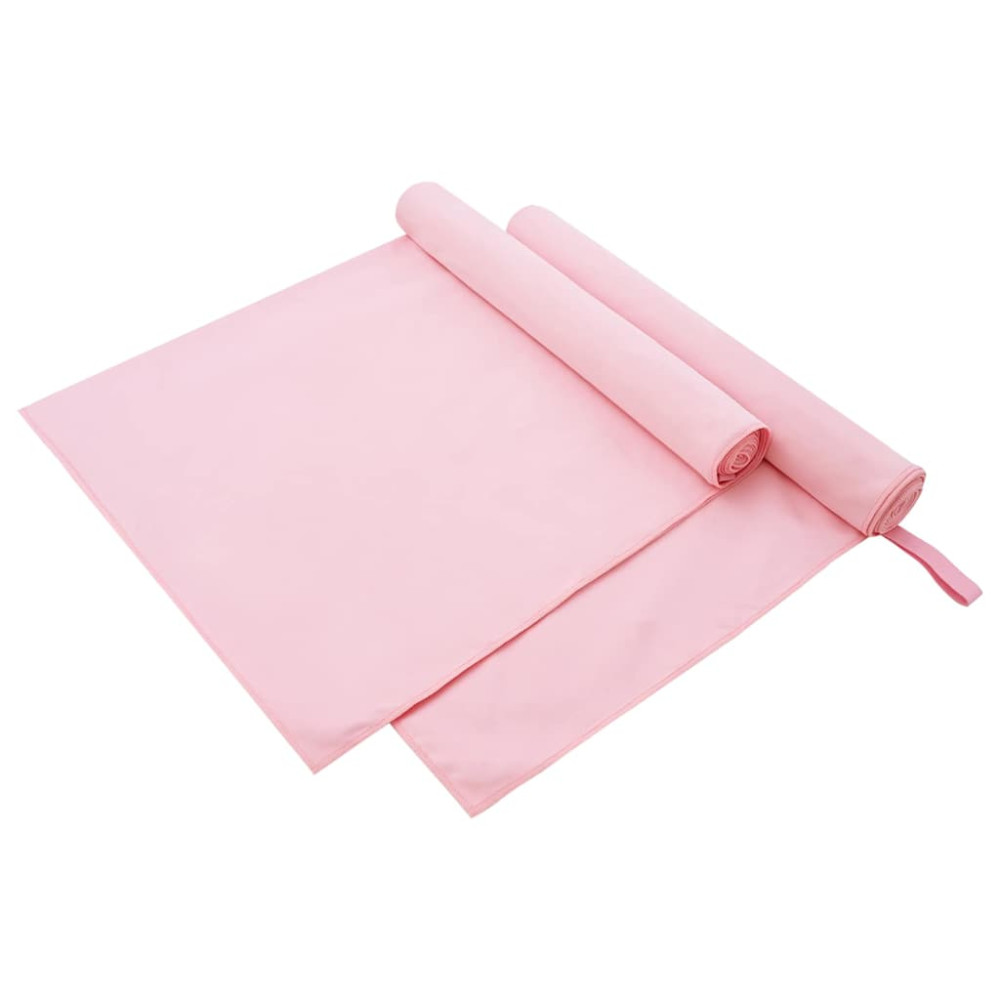 Produktbild för Sporthanddukar 2 pcs Rosa 180 x 90 cm Polyester och polyamid