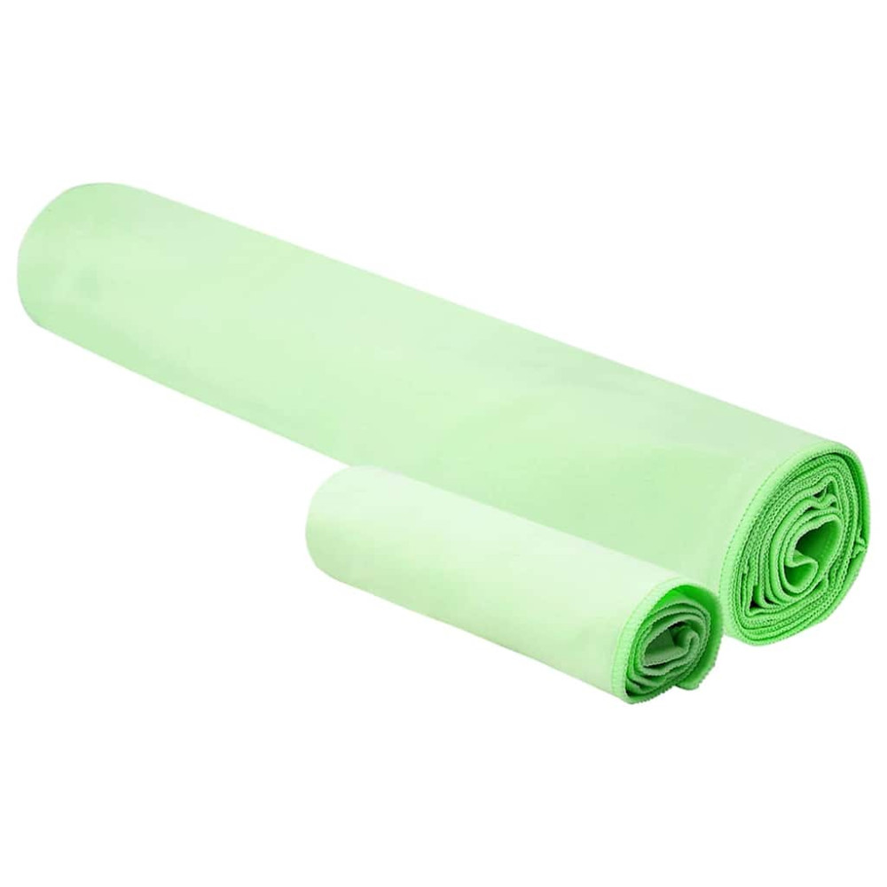 Produktbild för Sporthandduk Set 2 pcs Grön tyg
