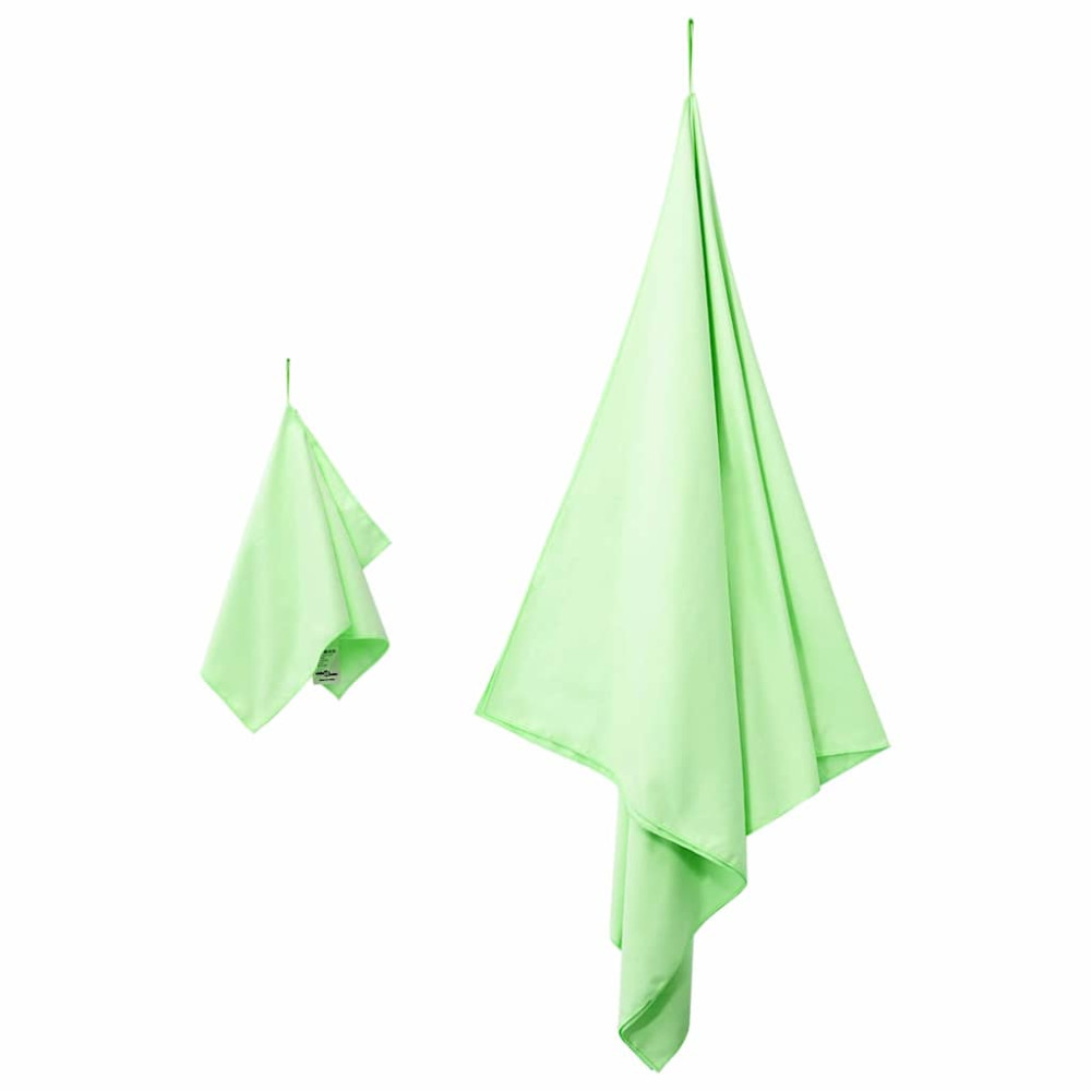 Produktbild för Sporthandduk Set 2 pcs Grön tyg