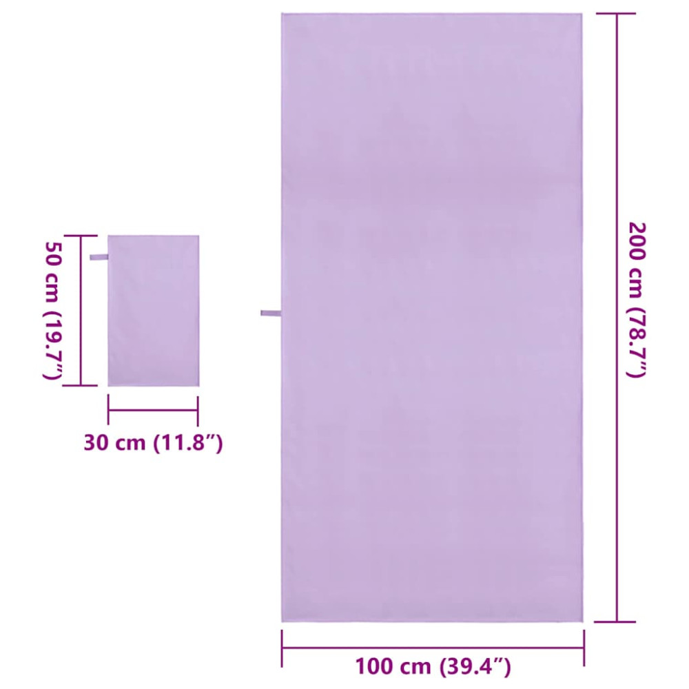 Produktbild för Sporthandduk Set 2 pcs Lila tyg