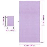 Produktbild för Sporthandduk Set 2 pcs Lila tyg