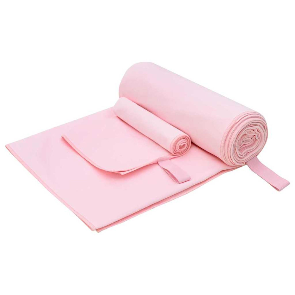 Produktbild för Sporthandduk Set 2 pcs Rosa tyg