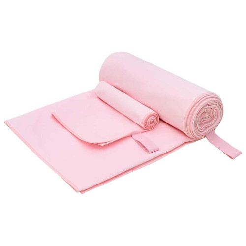 vidaXL Sporthandduk Set 2 pcs Rosa tyg