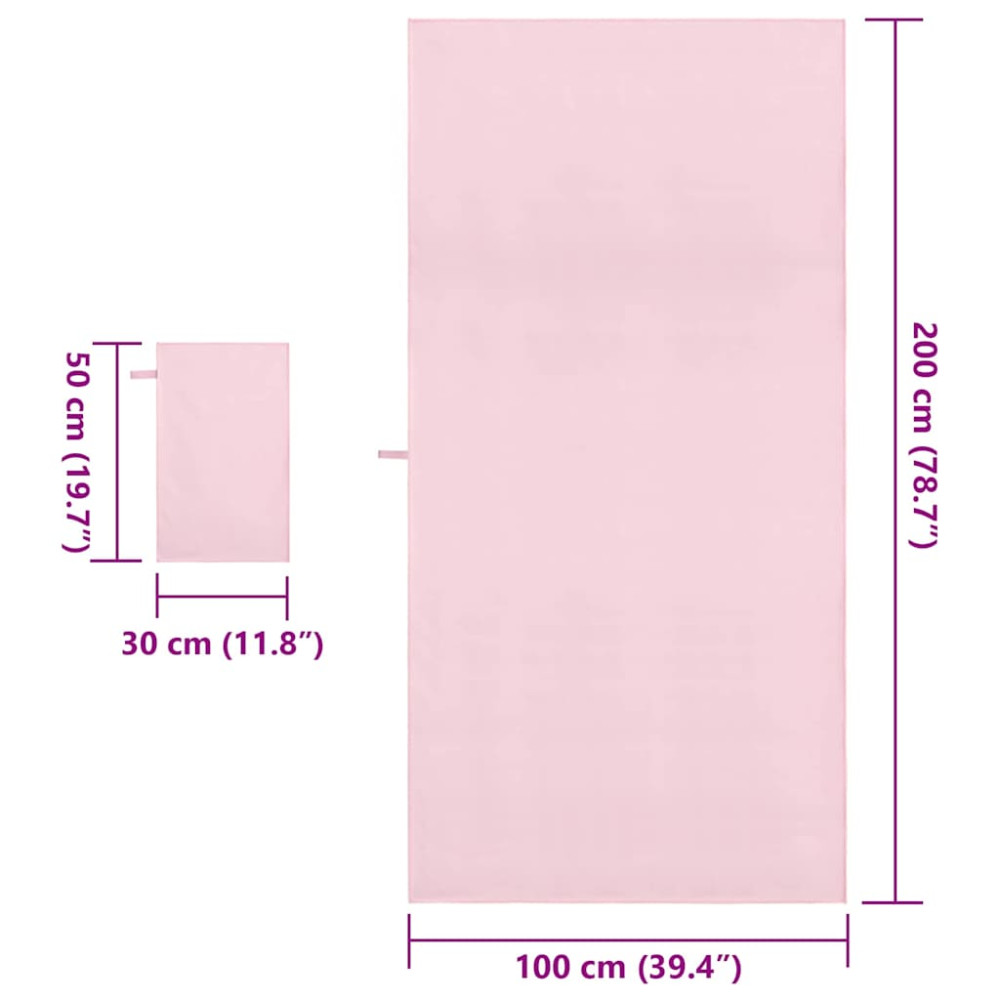 Produktbild för Sporthandduk Set 2 pcs Rosa tyg